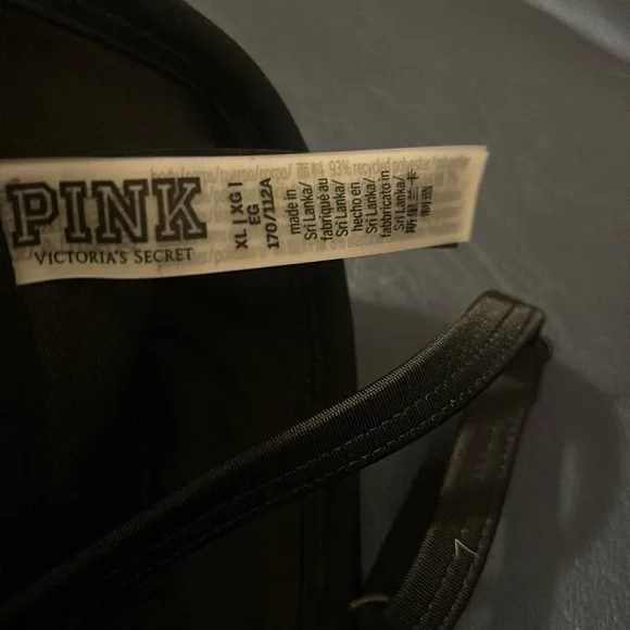 PINK Crinkle Push Up Bikini Top Black Size XL - Picture 4 of 6